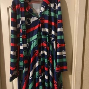 Vibrant Striped Long Sleeve Dress